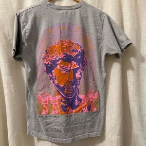 SEVEN SOULS  T-Shirt Unisex‎ Small Gray Pink Graphic New York Short Sleeve Top